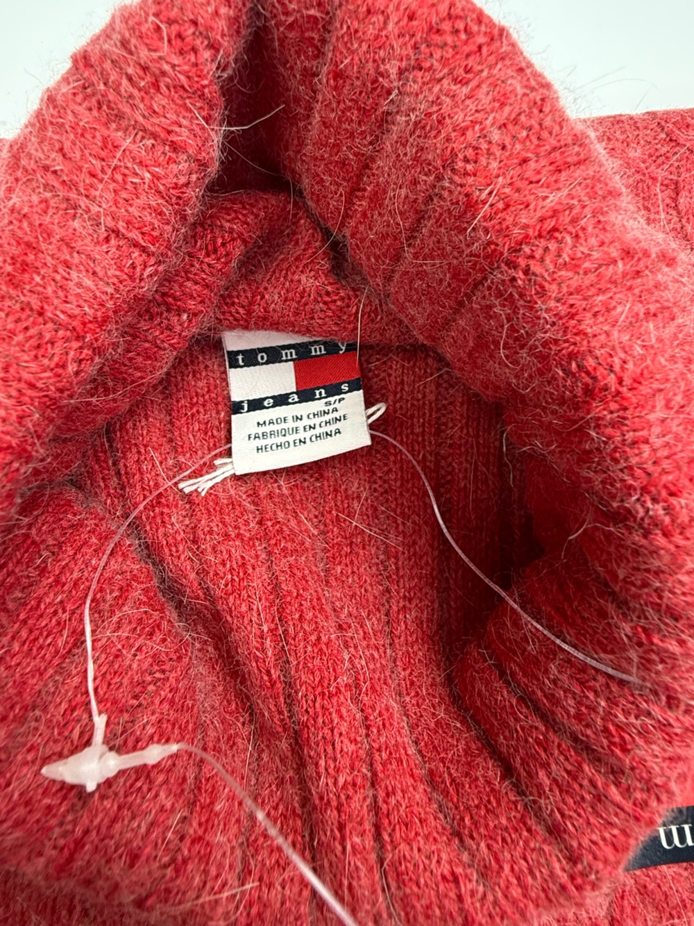Vintage Y2K NWT Tommy Hilfiger Turtleneck Sweater Small Red Wool Long Sleeve - Picture 7 of 10